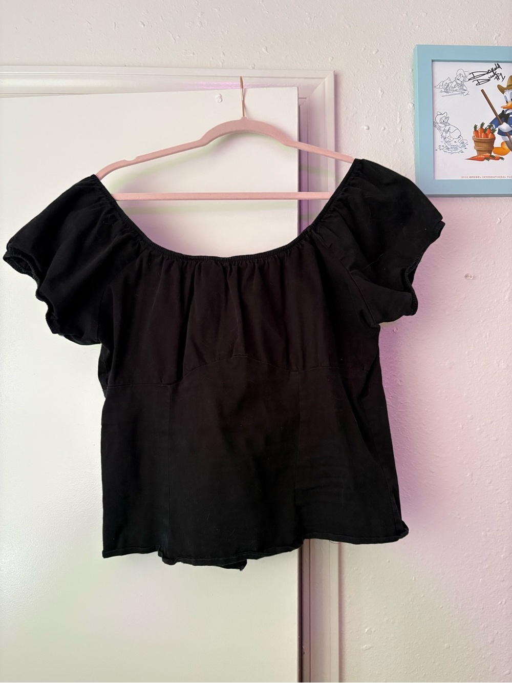 Women’s Black Peasant Top